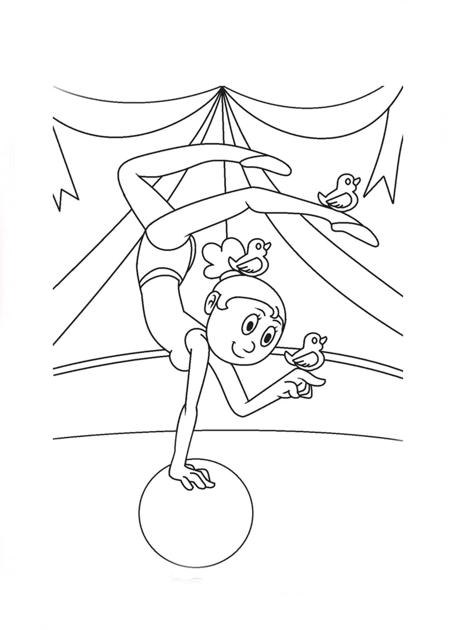 Desenhos de Dia do circo Garota para colorir