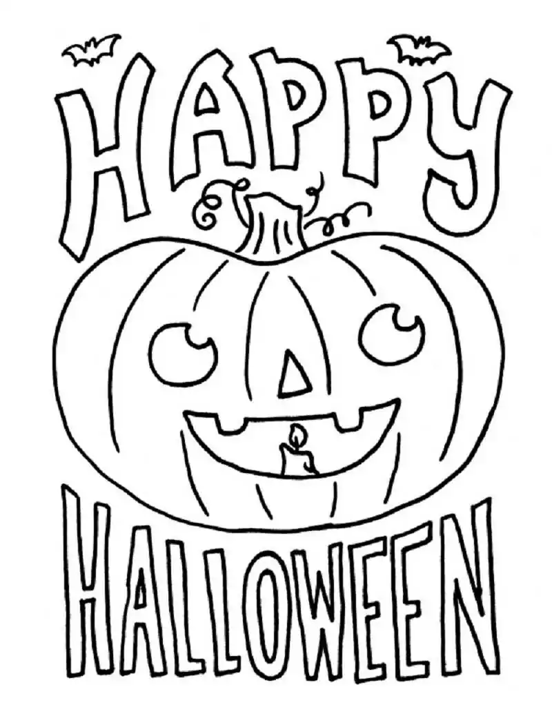 Desenhos de Feliz Halloween com abóbora para colorir