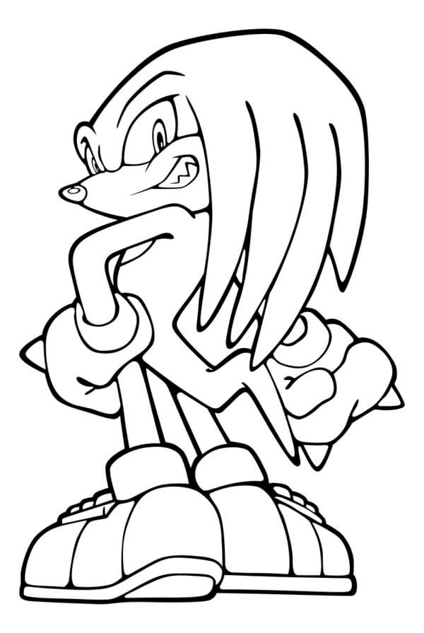 Knuckles the Echidna Para Colorir