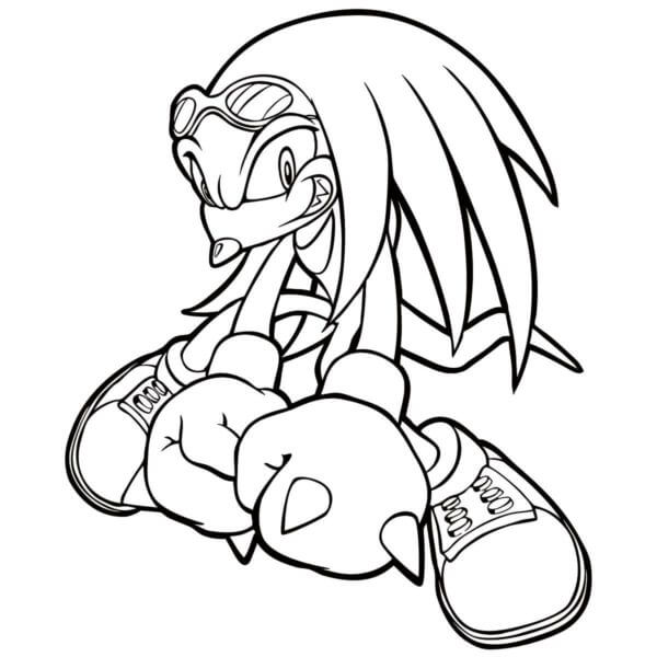 Desenhos de Knuckles muito feliz para colorir