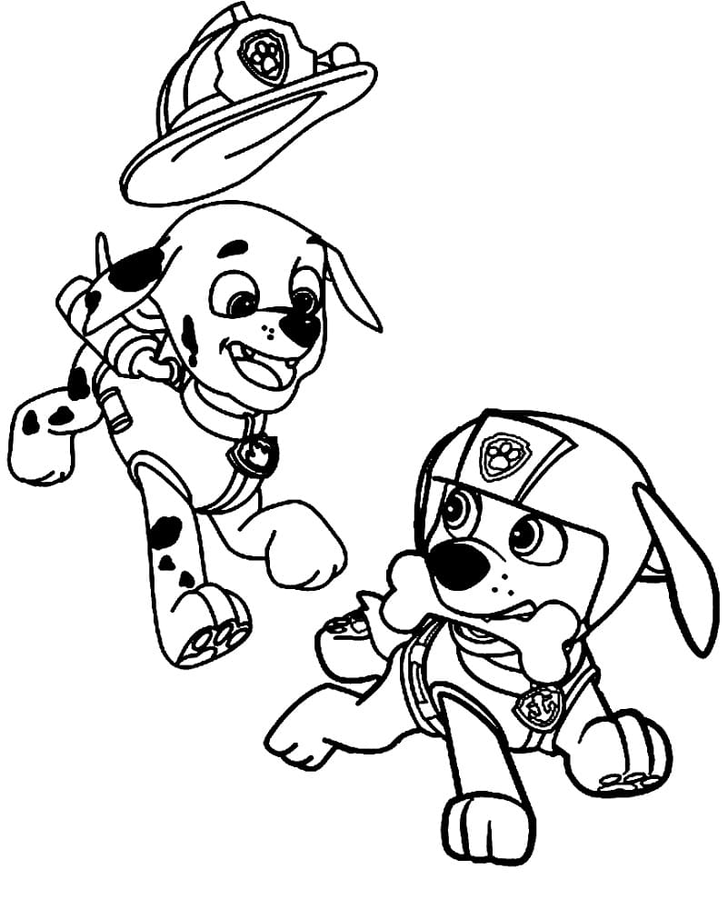 Desenhos de Marshall e Zuma Patrulha Canina para colorir