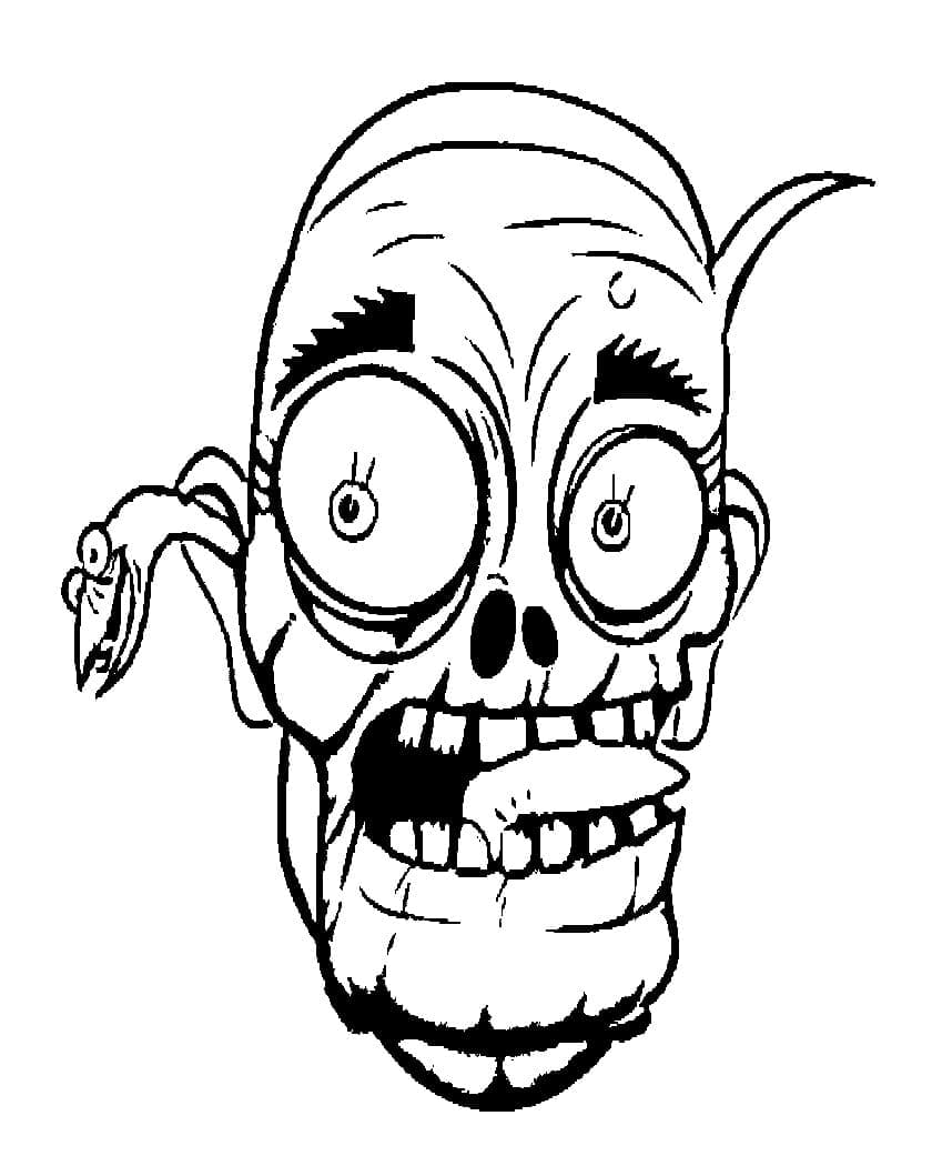 Desenhos de Máscara de Halloween Zumbi para colorir