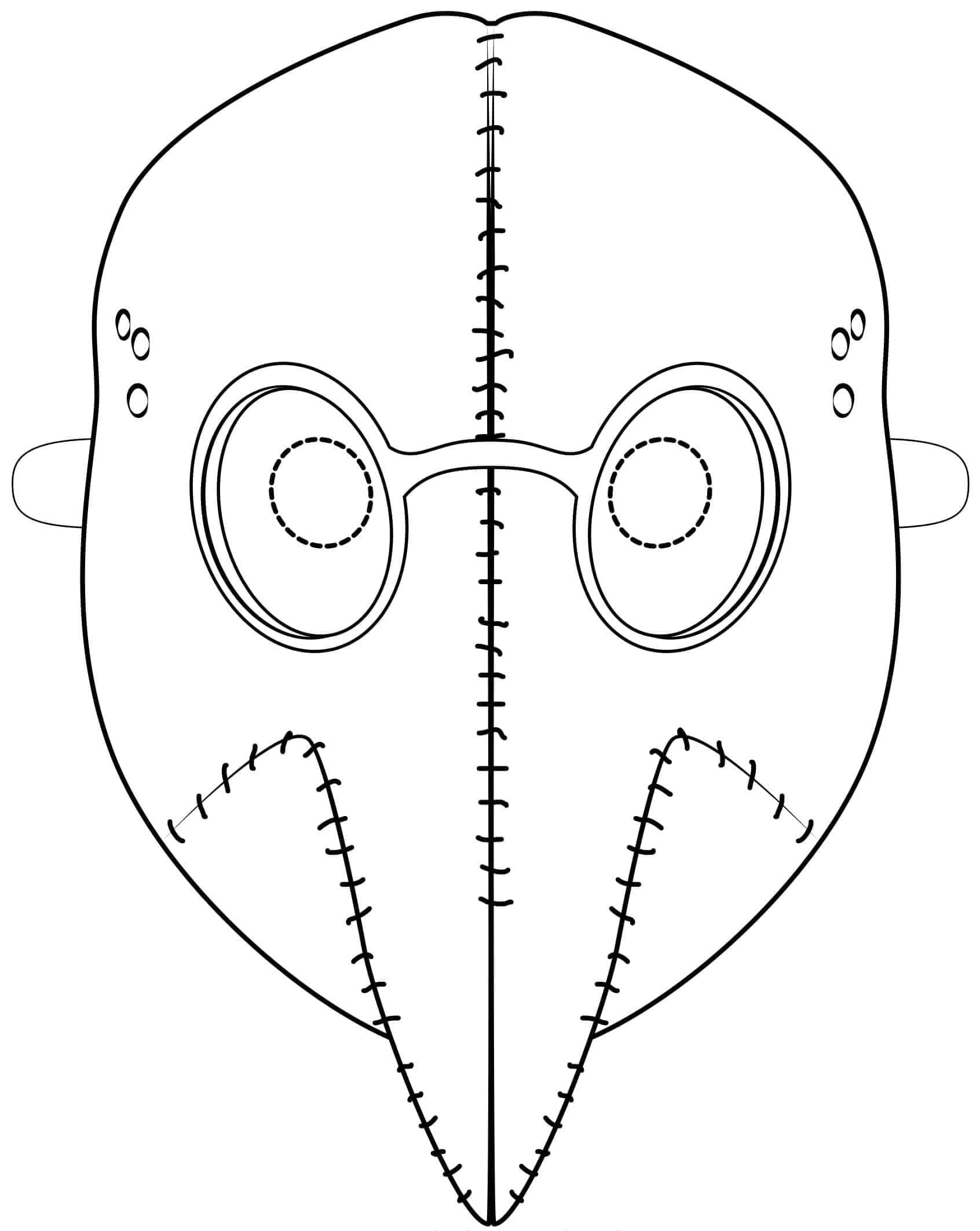 Desenhos de Máscara de Halloween grátis para colorir