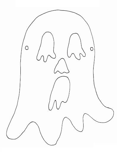 Desenhos de Máscara de medo fantasma Halloween grátis para colorir