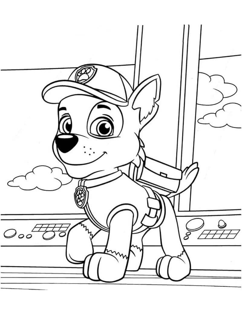 Desenhos de Patrulha Canina Amigável Rocky para colorir