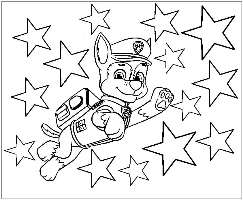 Desenhos de Patrulha Canina Chase para colorir