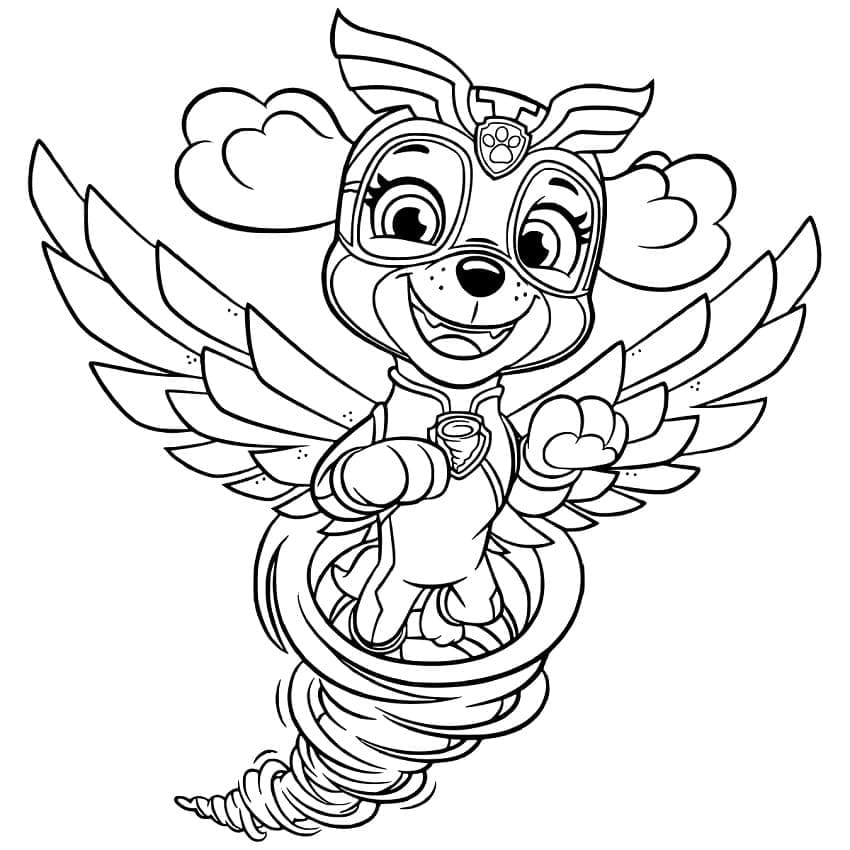 Desenhos de Patrulha Canina Mighty Pups Skye para colorir