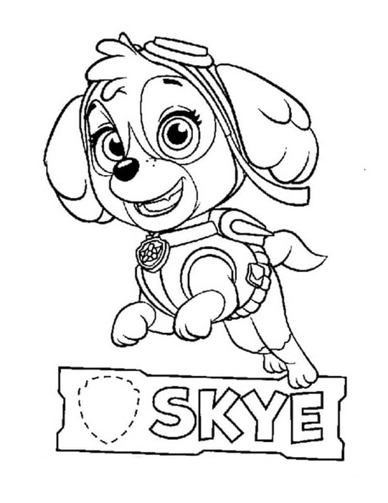 Desenhos de Patrulha Canina Skye Grátis para colorir