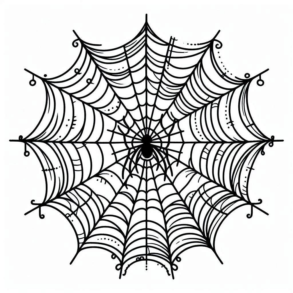 Desenhos de Pequena teia de aranha para colorir