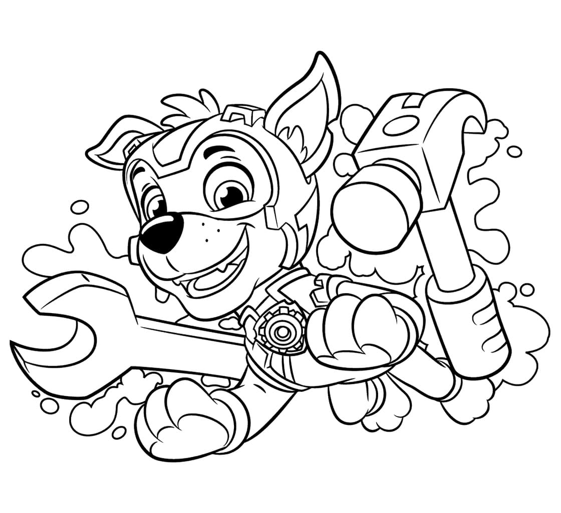 Desenhos de Rocky da Patrulha Canina Mighty Pups para colorir