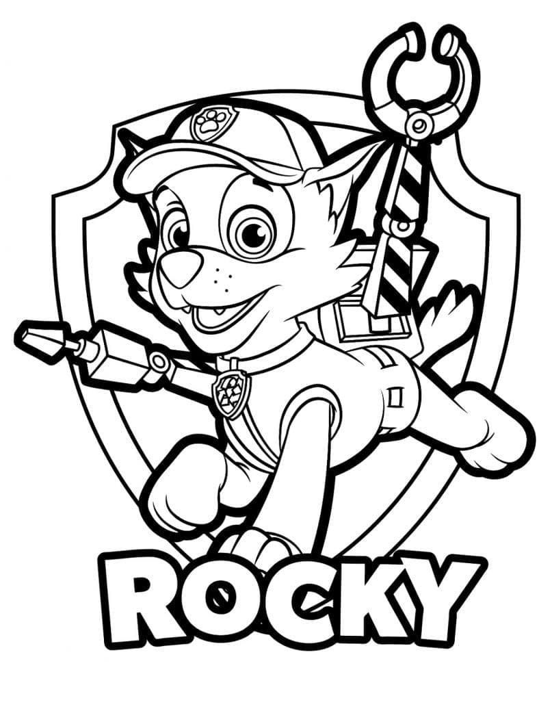 Desenhos de Rocky da Patrulha Canina para colorir