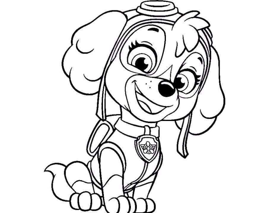 Desenhos de Skye feliz Patrulha Canina para colorir