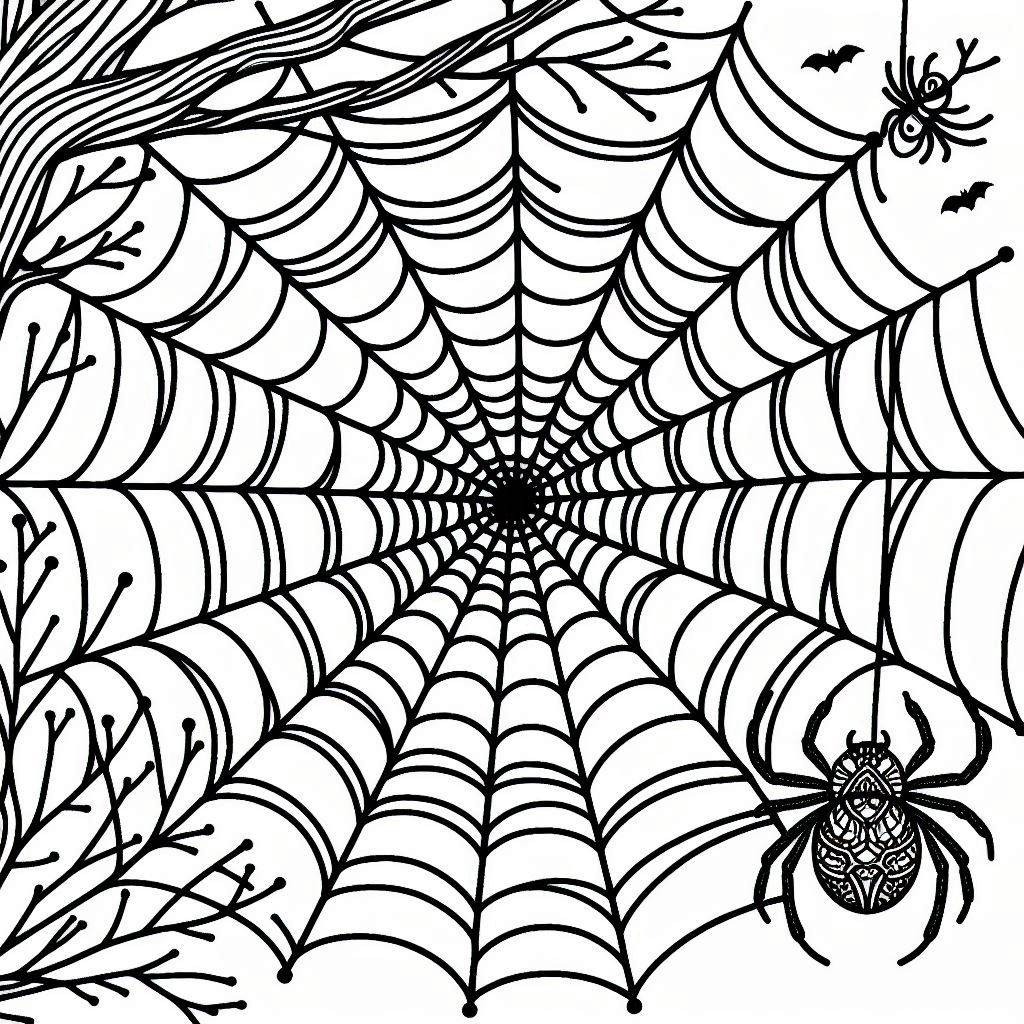 Desenhos de Teia de aranha grátis para colorir