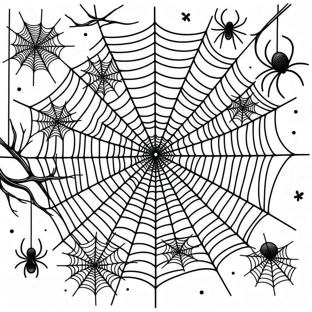 Desenhos de Teia de aranha simples para colorir