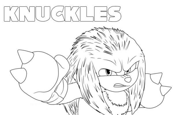 Desenhos de Knuckles Básicos Livre para colorir