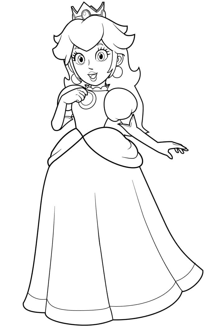 Desenhos de Adorável Princesa Peach para colorir