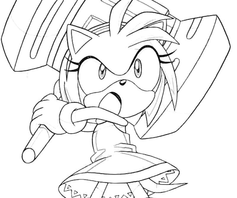 Desenhos de Amy Rose Irritada para colorir