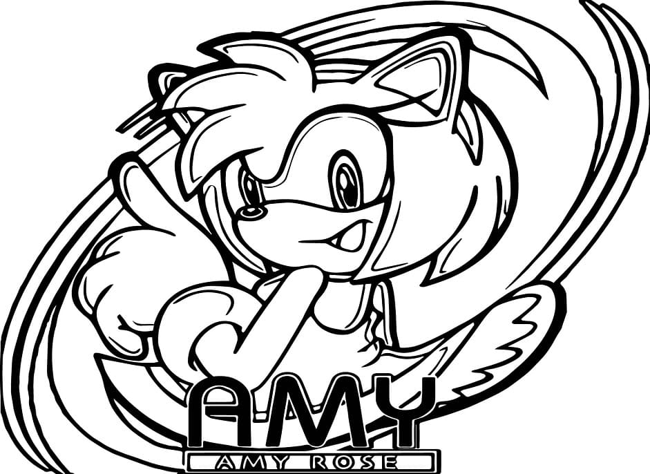 Desenhos de Amy Rose para impressão grátis para colorir