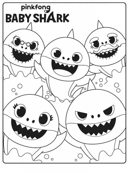 Desenhos de Baby Shark Para Crianças para colorir