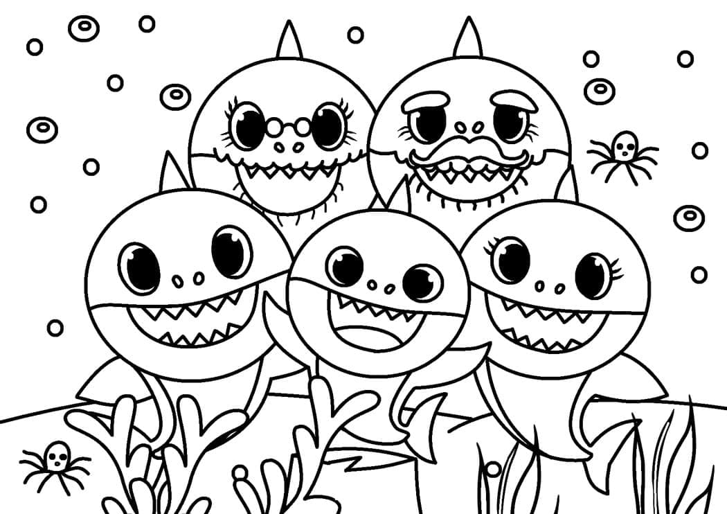 Desenhos de Baby Shark grátis para crianças para colorir