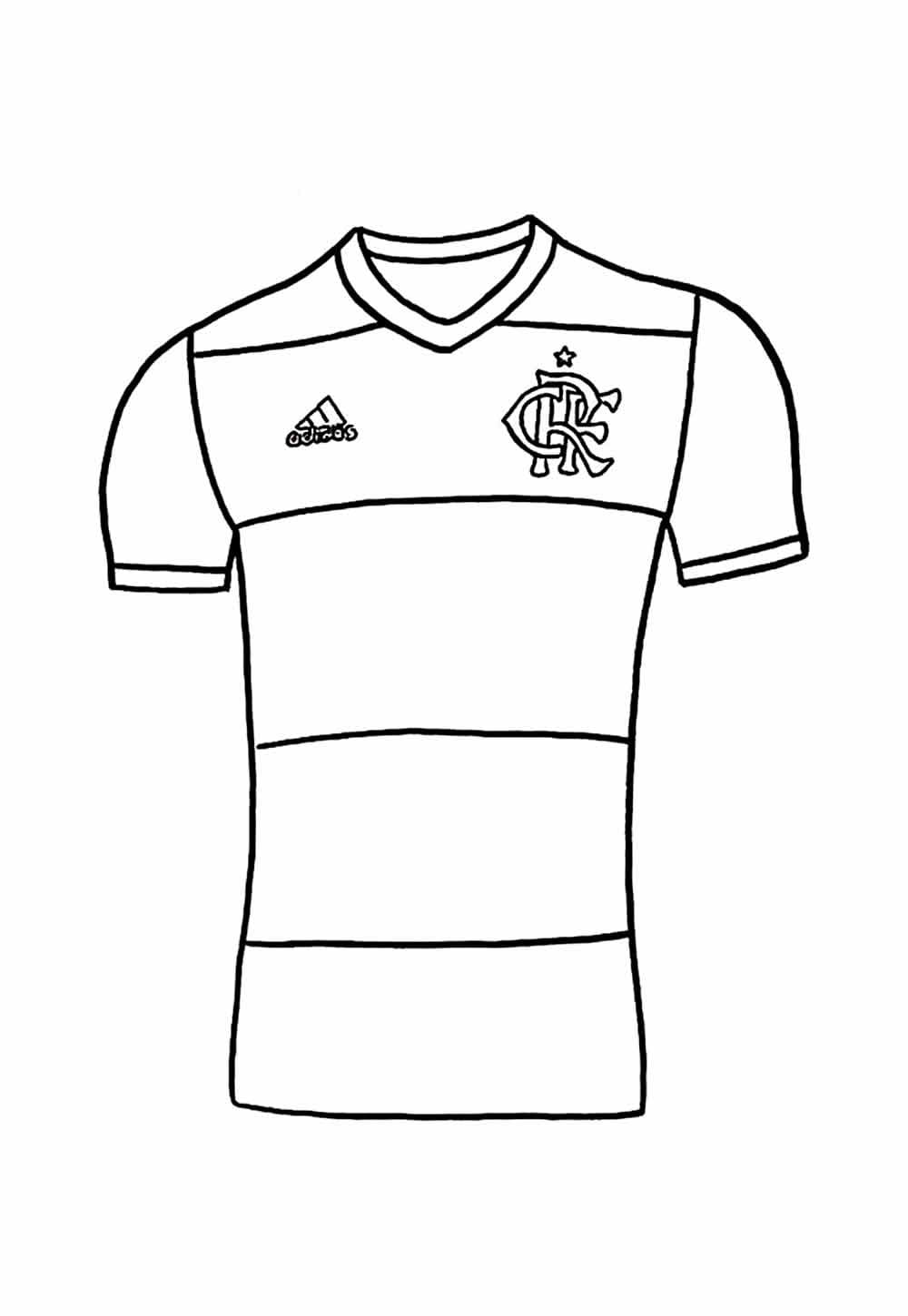 Desenhos de Camisa de futebol Flamengo para colorir