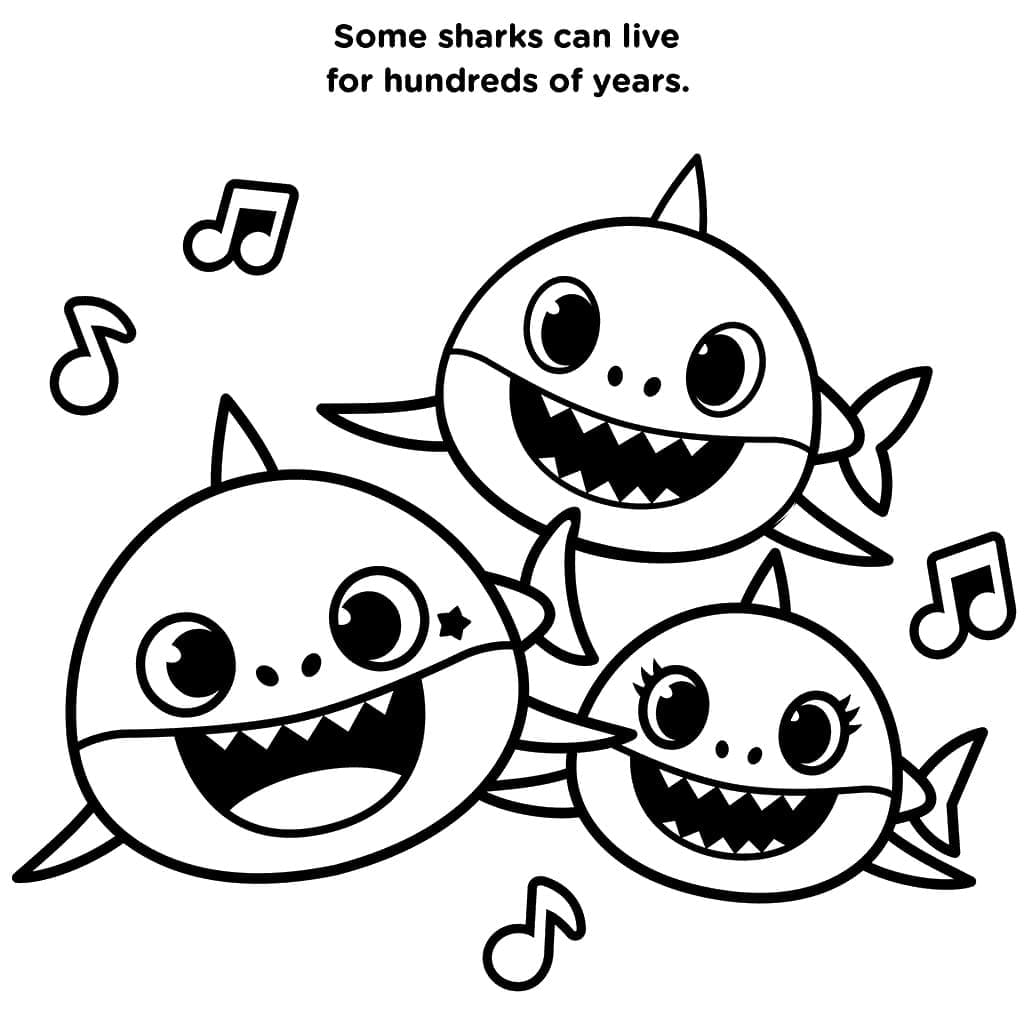 Desenhos de Canção do Baby Shark para colorir