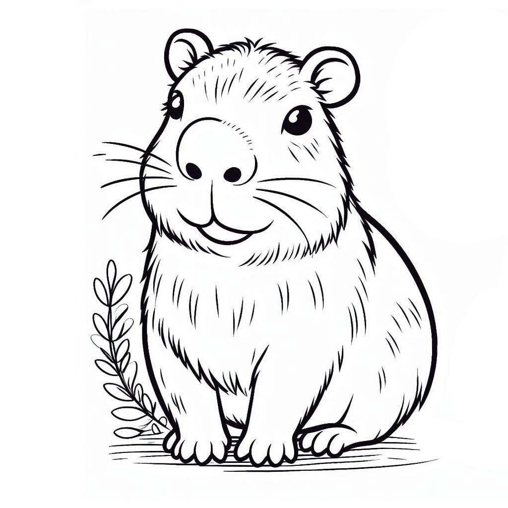 Desenhos de Capivara 3 para colorir