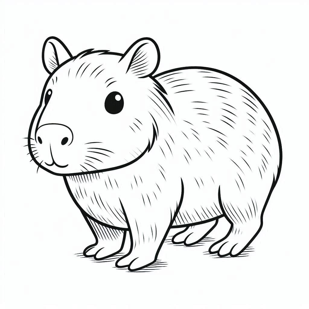 Desenhos de Capivara 4 para colorir