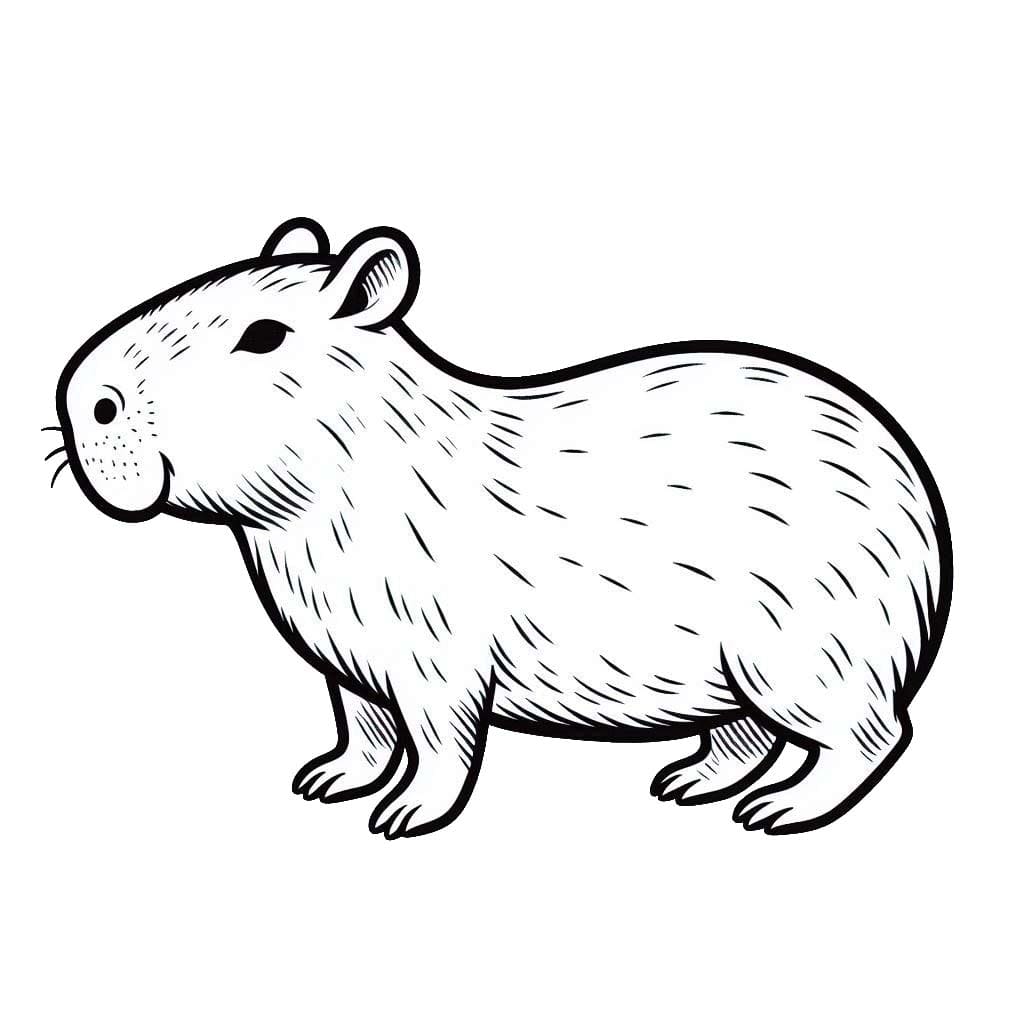 Desenhos de Capivara 5 para colorir