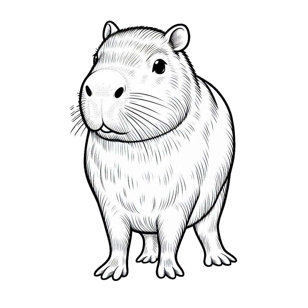 Desenhos de Capivara 7 para colorir