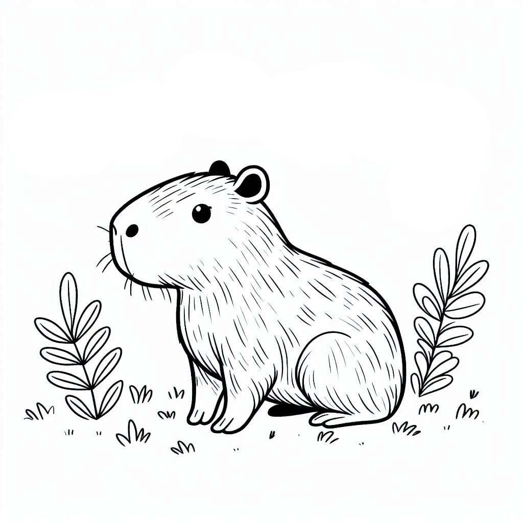 Desenhos de Capivara 8 para colorir