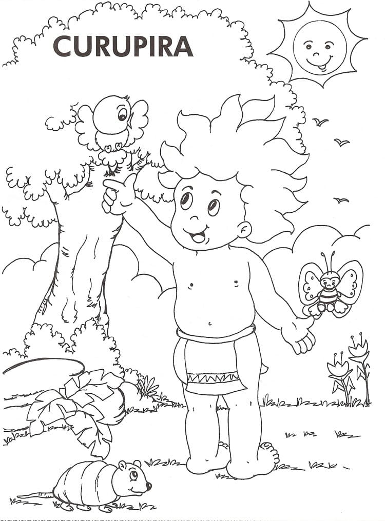 Desenhos de Curupira livre para colorir