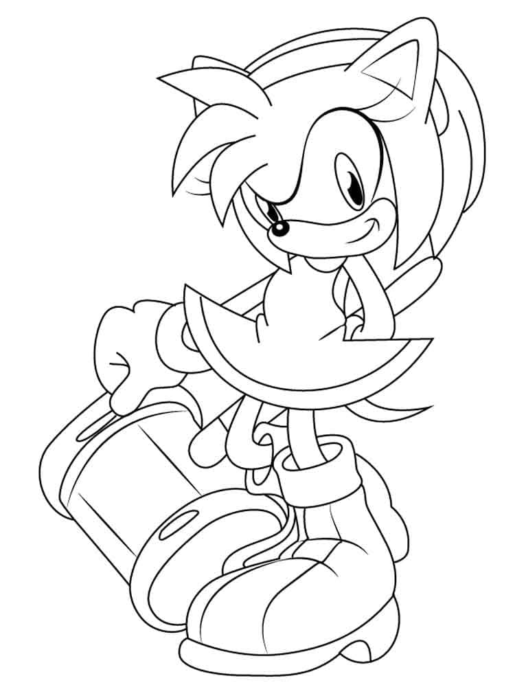 Desenhos de Desenhar Imprimir Amy Rose para colorir