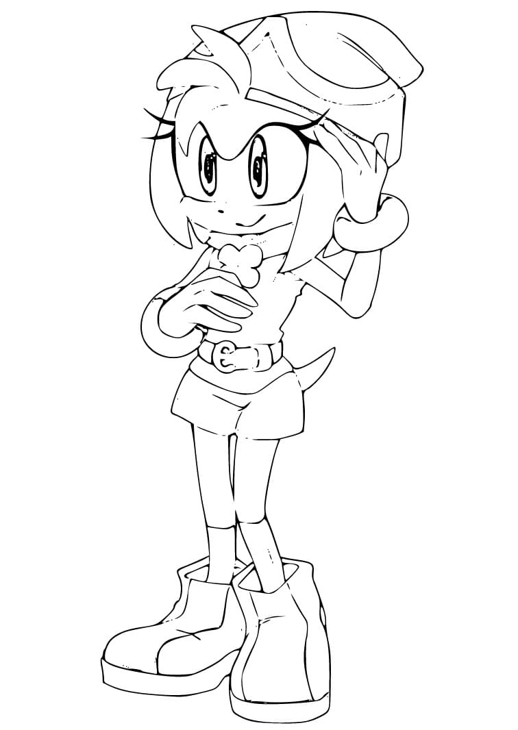 Desenhos de Desenhe Amy Rose no Natal para colorir