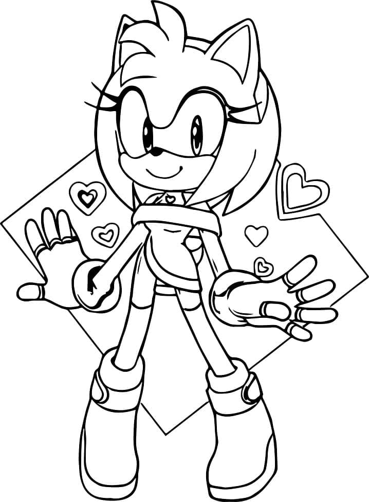 Desenhos de Desenhe Amy Rose no Sonic para colorir