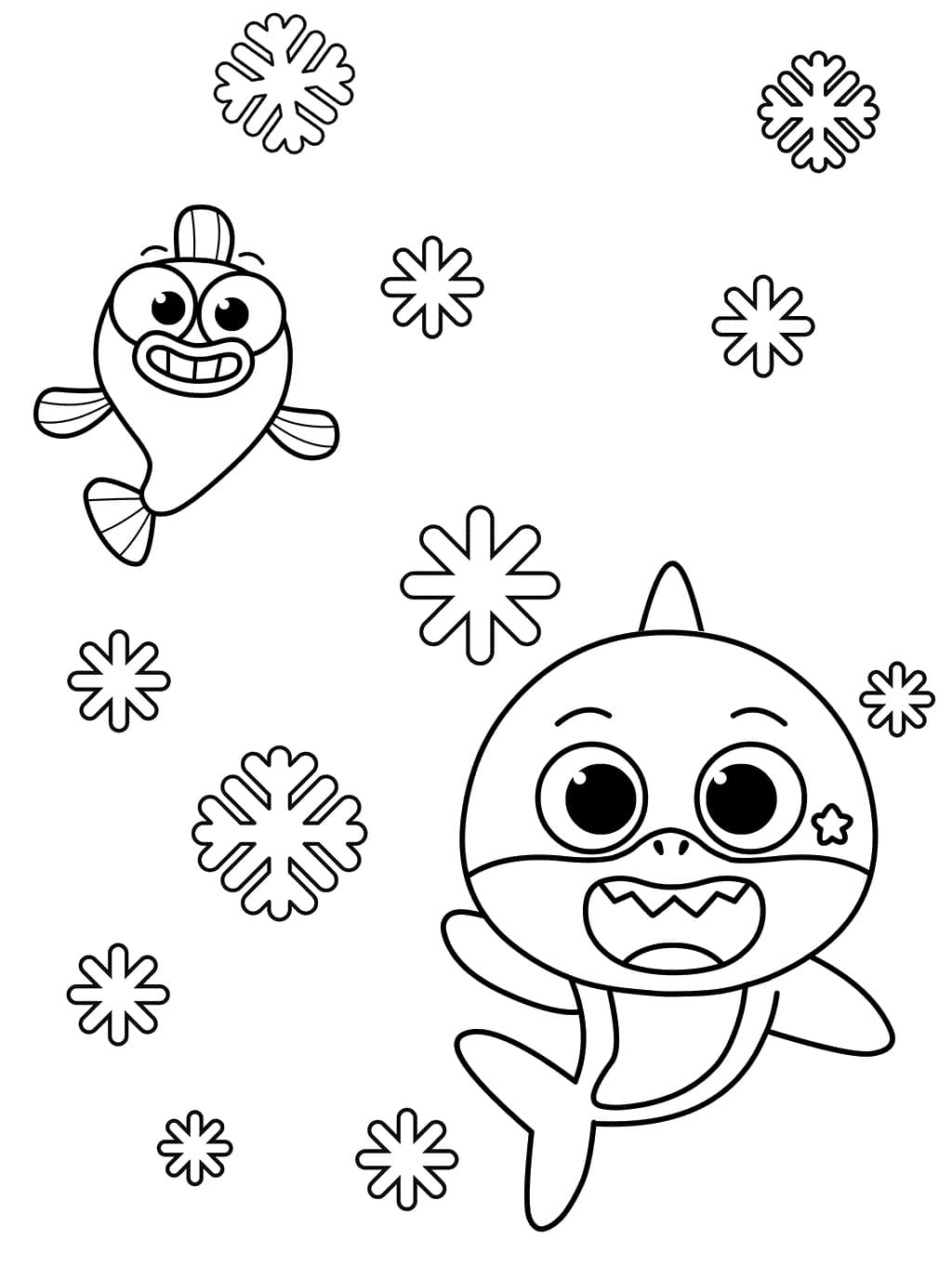 Desenhos de Desenhe Baby Shark de natal para colorir