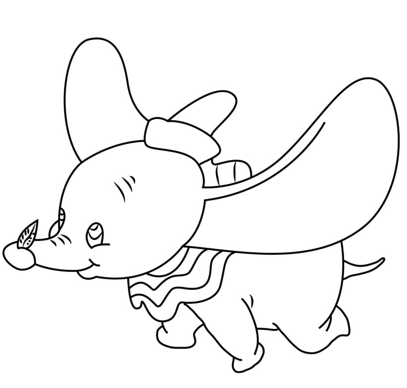 Desenhos de Desenhe Dumbo e uma folha para colorir