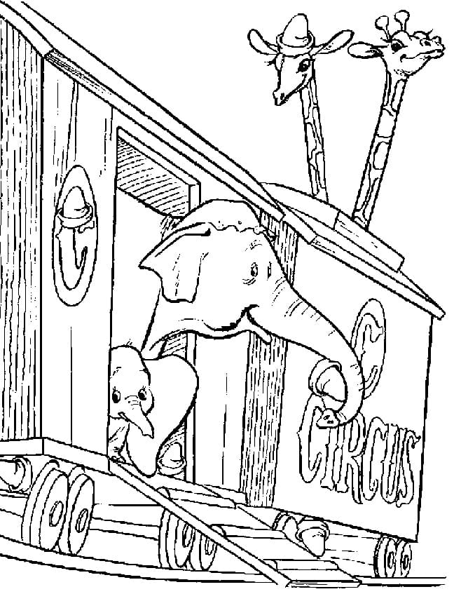 Desenhos de Desenhe Dumbo no Circo para colorir