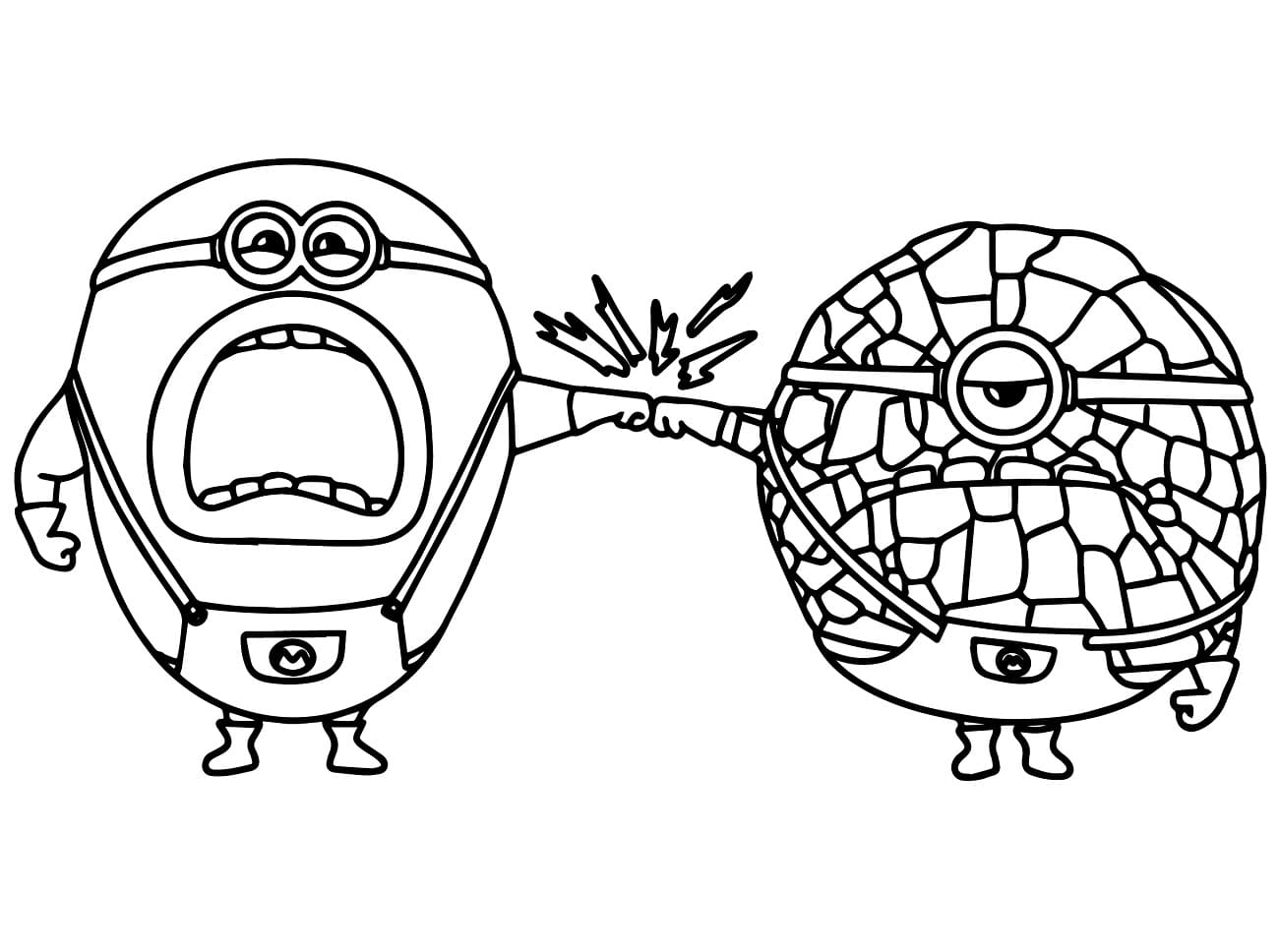 Desenhos de Desenhe Mega Minion Dave e Jerry para colorir