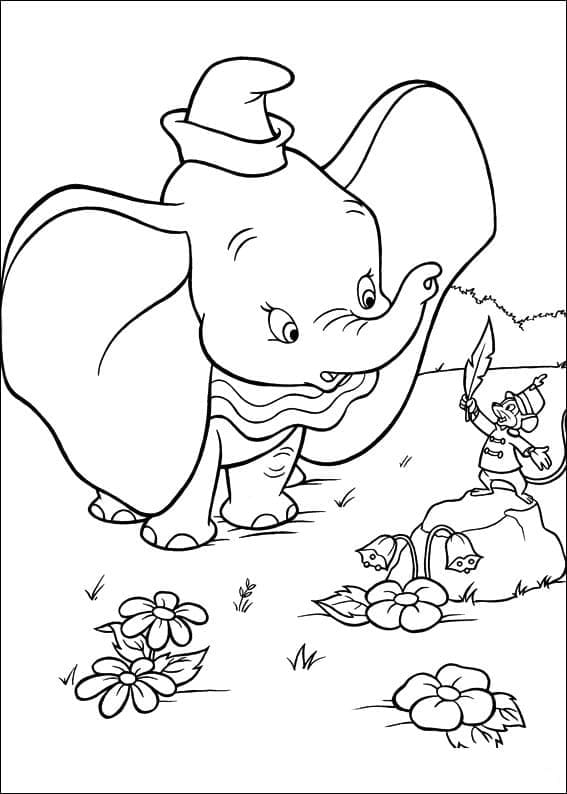 Desenhos de Desenhe Timothy Q.rato e Dumbo para colorir