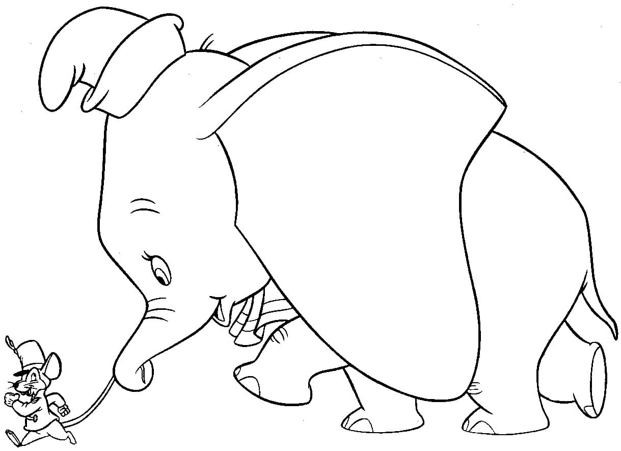 Desenhos de Desenhe Timothy com Dumbo para colorir