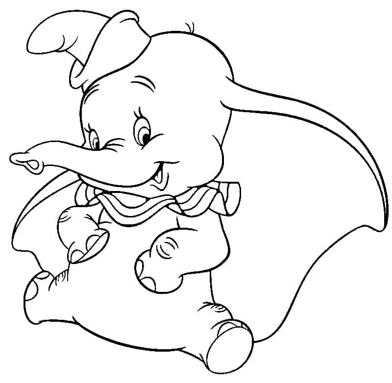 Desenhos de Desenhe adorável Dumbo para colorir