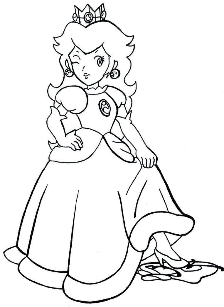 Desenhos de Desenhe bonito princesa Peach para colorir