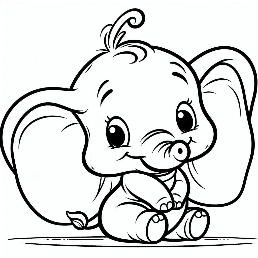 Desenhos de Desenhe o Dumbo 2 para colorir