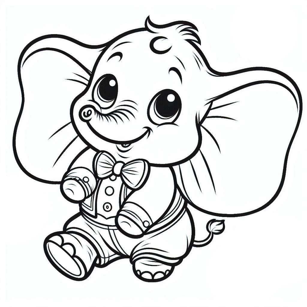 Desenhos de Desenhe o Dumbo 4 para colorir