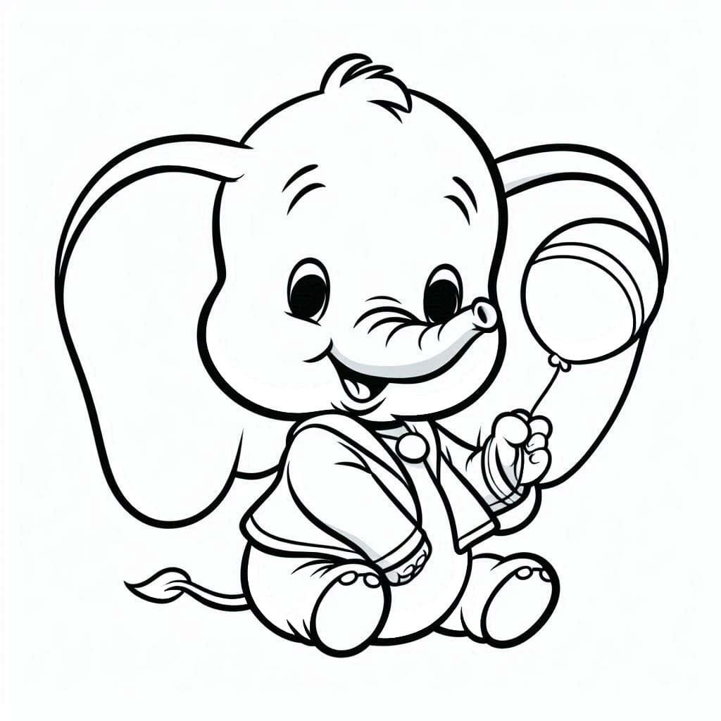 Desenhos de Desenhe o Dumbo 5 para colorir