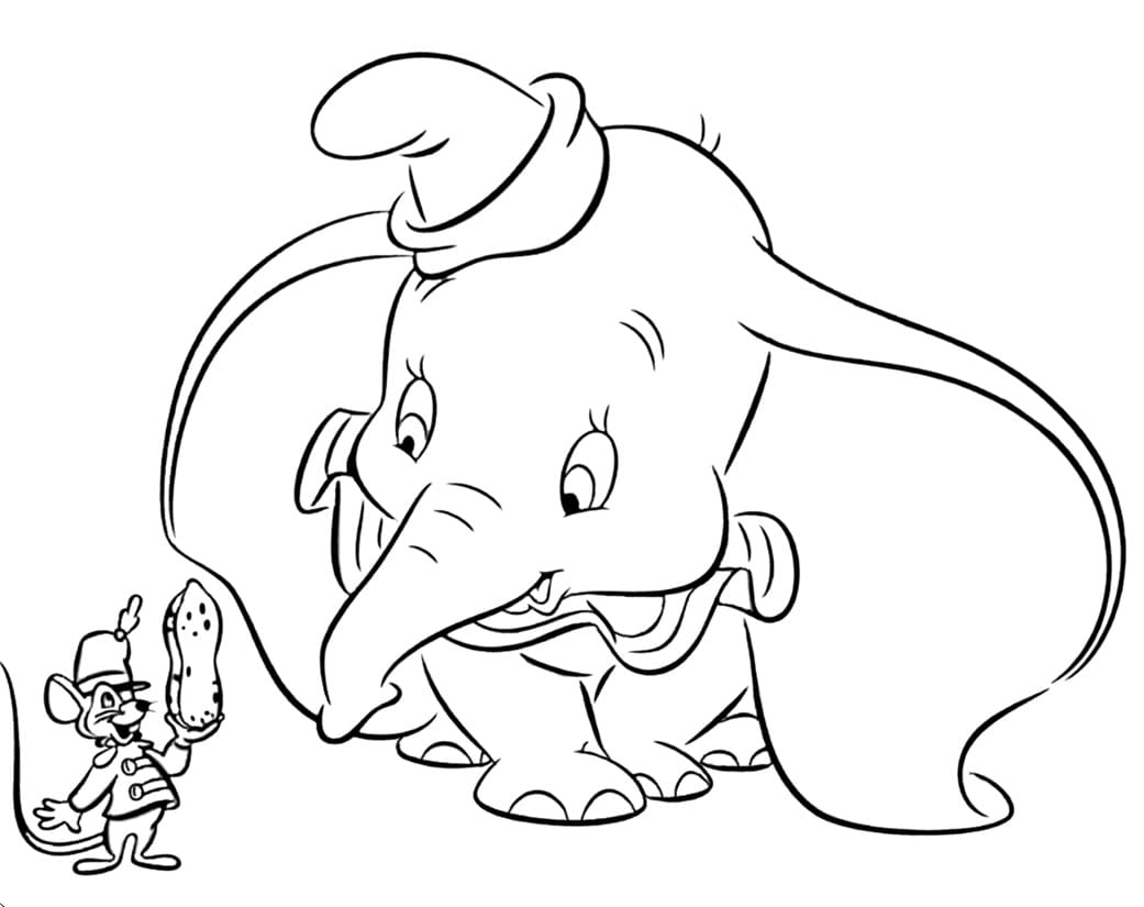 Desenhos de Desenhe o Timothy Q. Rato e Dumbo para colorir