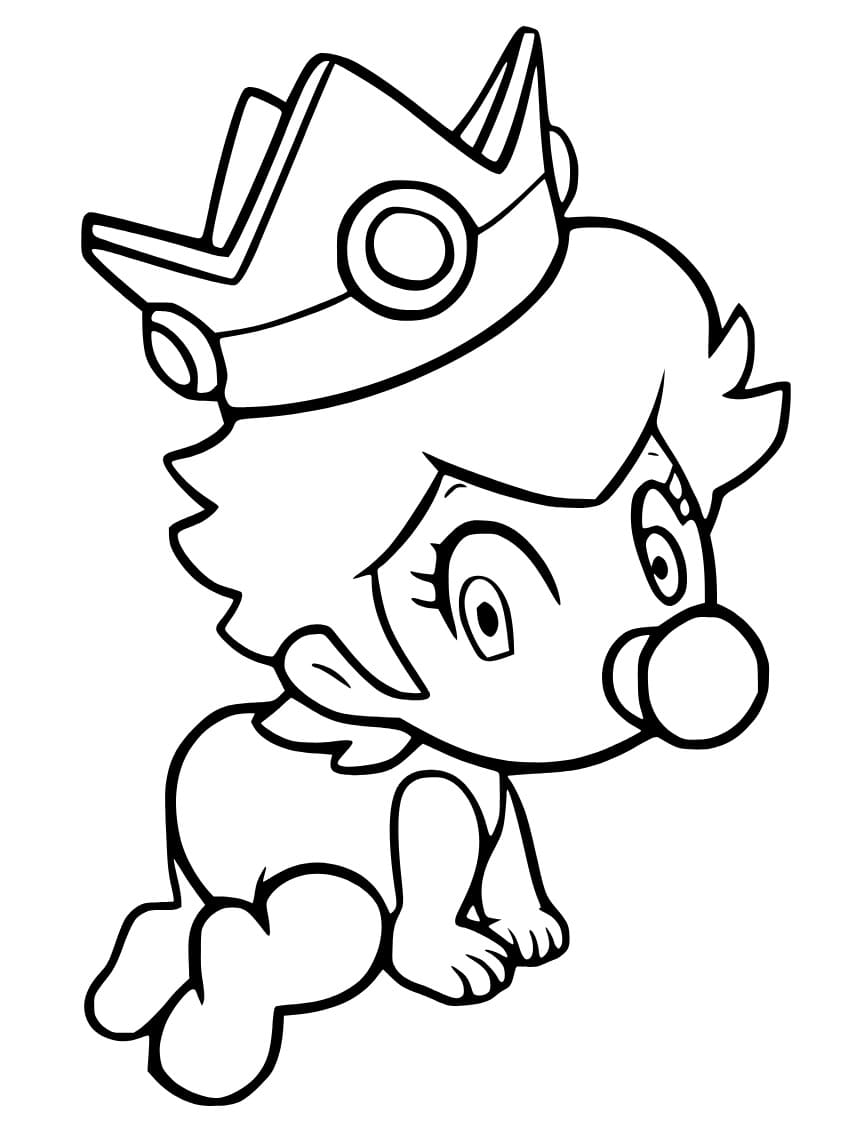 Desenhos de Desenhe uma linda princesa bebê Peach para colorir