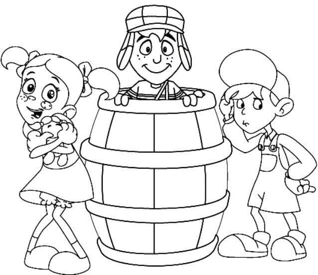 Desenhos de Desenho Chaves e amigos para colorir