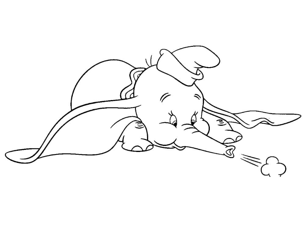 Desenhos de Dumbo engraçado para colorir